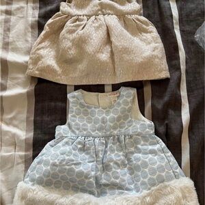 Blue and Cream Baby Dress Set